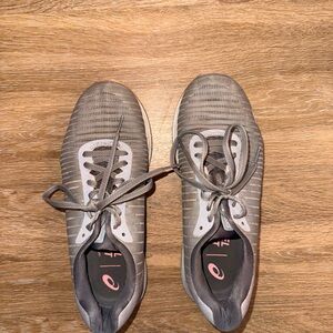 Asics Gray and Pink Athletic Shoes